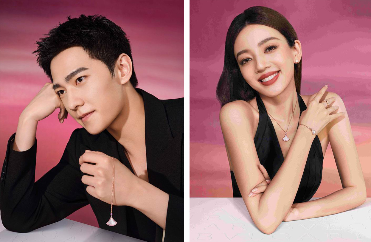 Yang Yang and He Ruixian interpret the Bulgari Divas’ Dream series of special necklaces for Valentine’s Day.