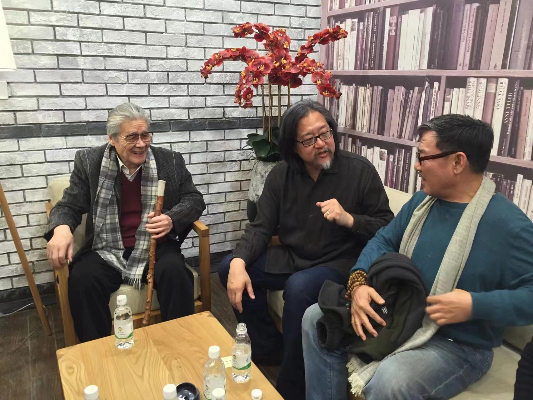 Lan Lanye (left) and Li Liqun (right) and director Lai Shengchuan (middle).