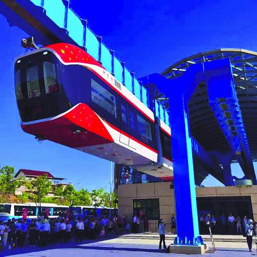 Panorama of the "Red Track" maglev test line. Photo courtesy of Jiangxi University of Science and Technology