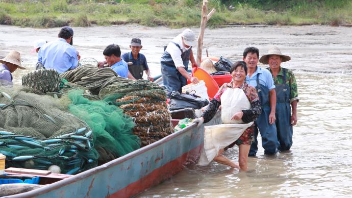 Chasing Fish in Qiantang River