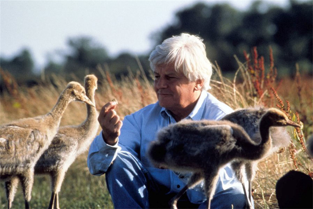 Jacques Behan on the set of "The Migrating Bird."