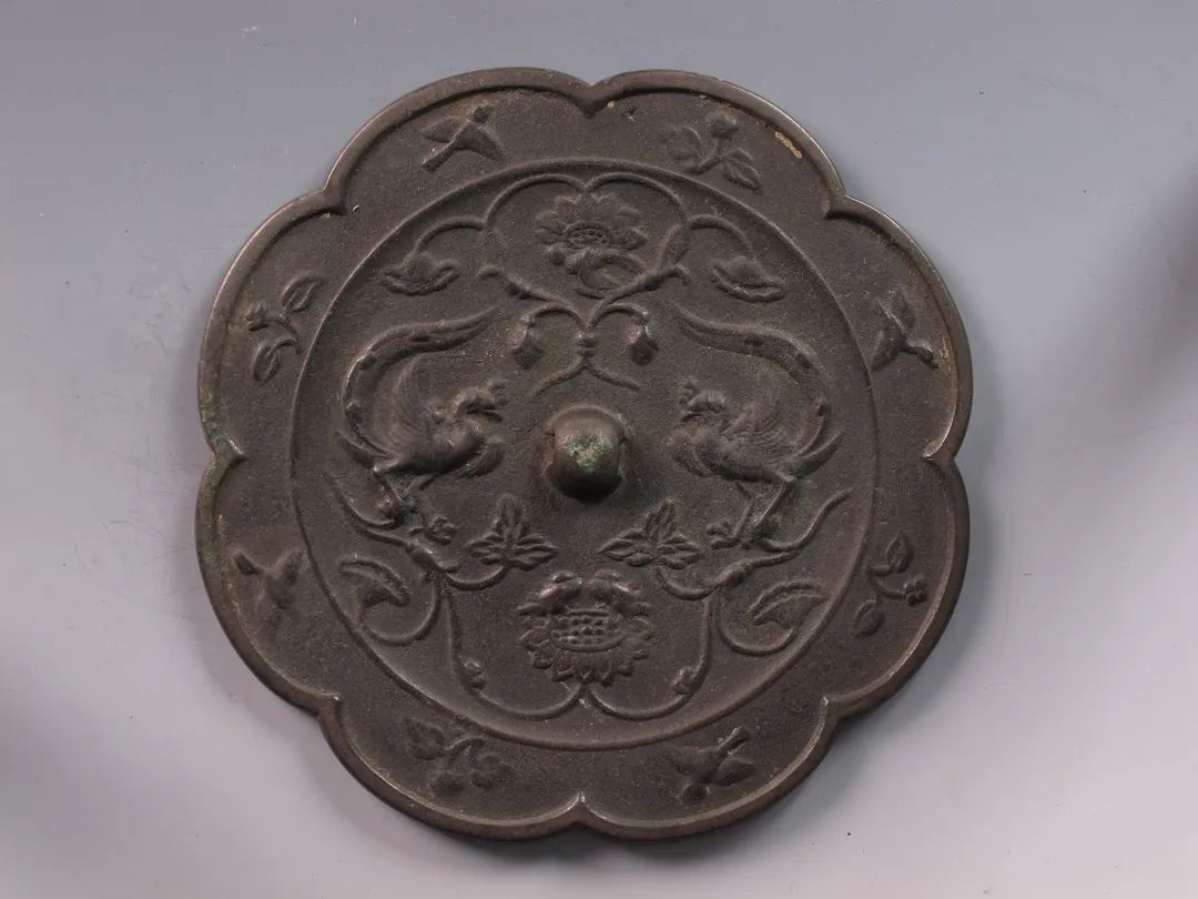 Tang Lotus and Bird Pattern Bronze Mirror Collection of Zhejiang Provincial Museum