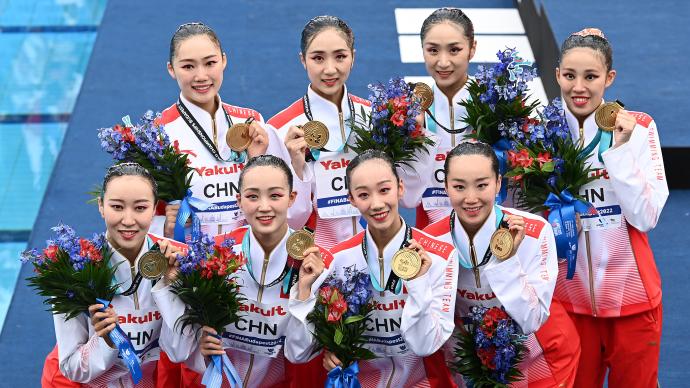 Sports Network | China's flower swim group wins the championship freely, Tang Qianting breaks the Asian record in breaststroke