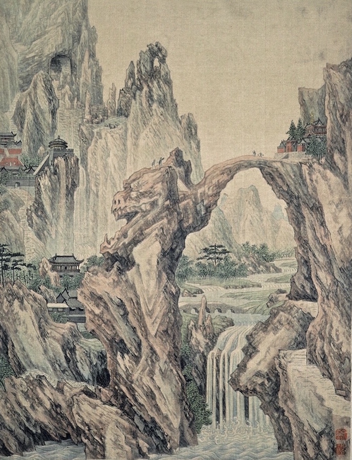 Fig. 4: Album of Shi Daocun (Shizhuang), from "Eight Views from the Roof" 1706, Sotheby's auction catalogue (New York, June 1, 72) See also Sotheby's Hong Kong", Fine Chinese Paintings from the Currier Collection, "May 1, 2000, no. 109. The album sets the painting time as 1766 and the painter's death year as 1792