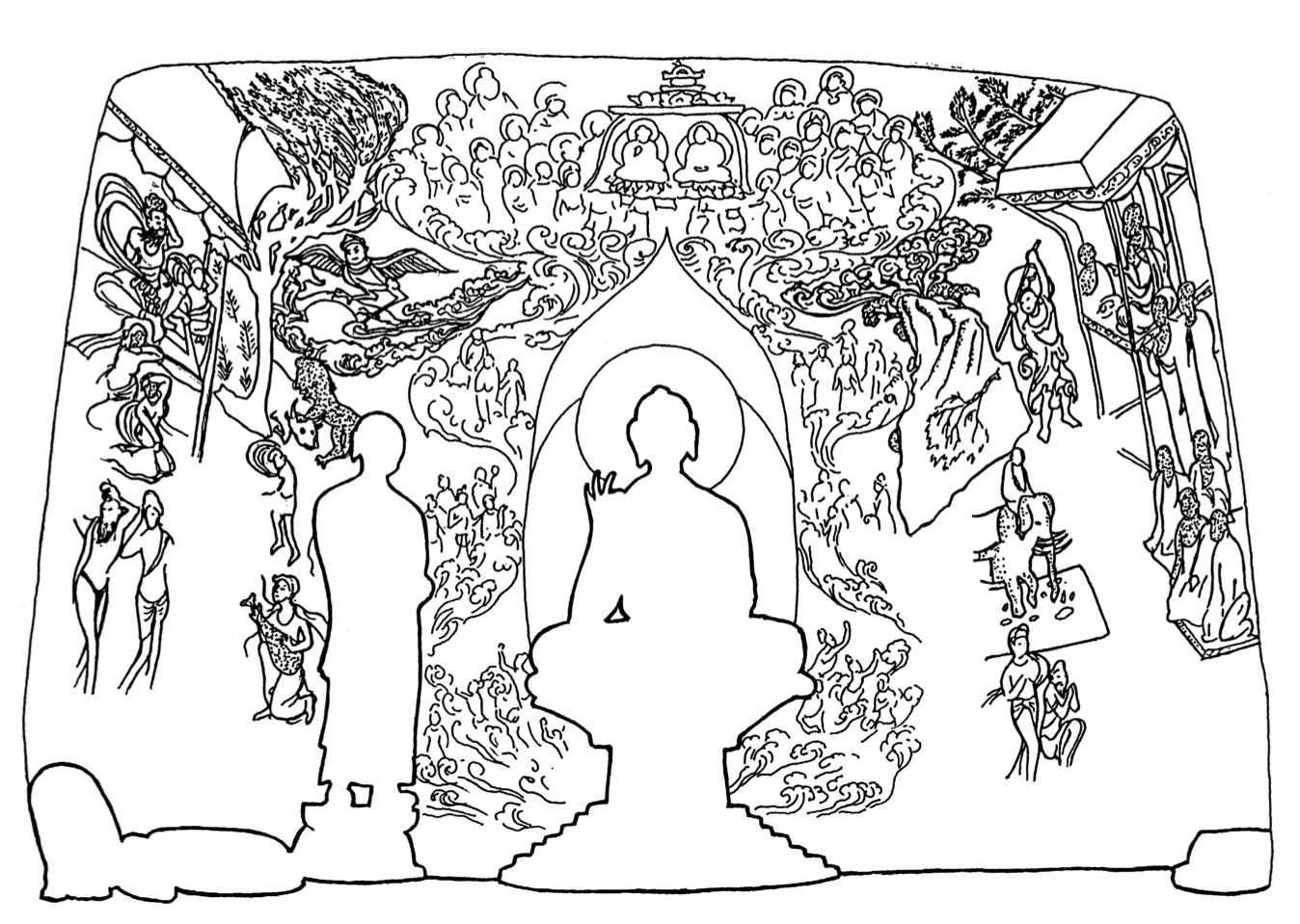 Figure 4: The shrine on the west wall of Cave 335, painted by Wu Hung
