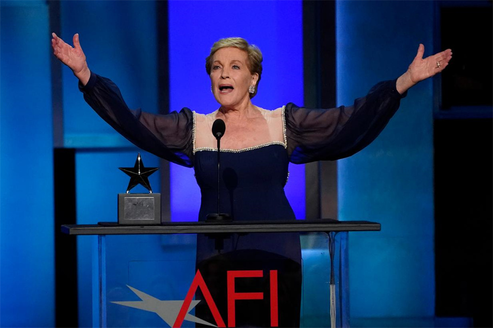 Julie Andrews takes the stage to receive the Lifetime Achievement Award.