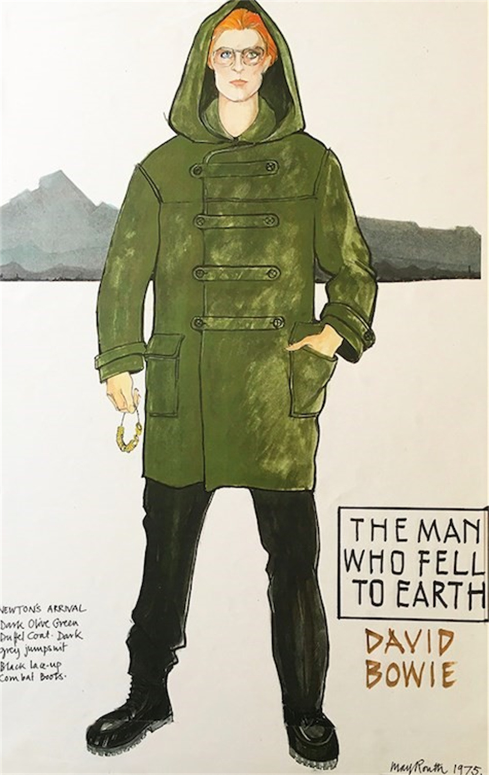 Illustration of David Bowie's coat design from The Outsiders.