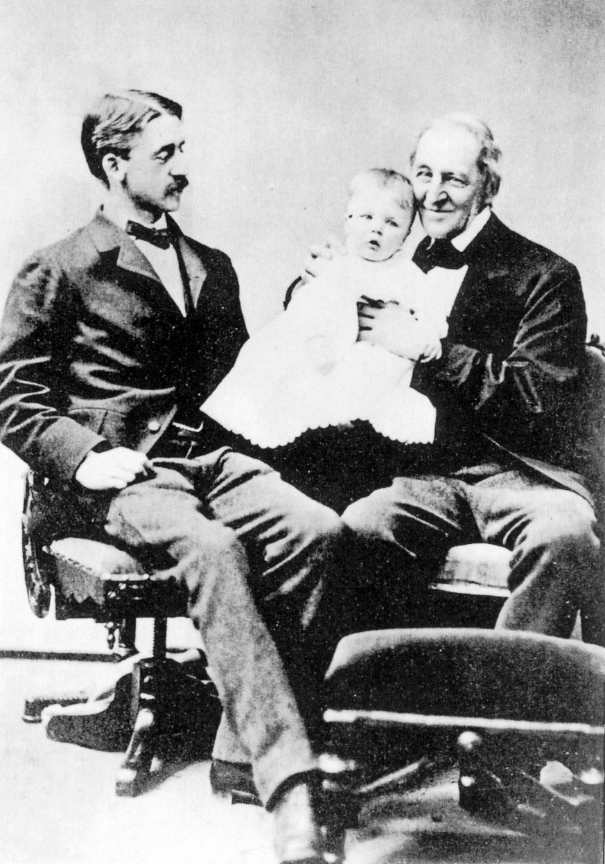 74-year-old Emerson with his second son Edward and Edward's son Charles Emerson (1876-1880) (reproduced with permission from the Concord Public Library)