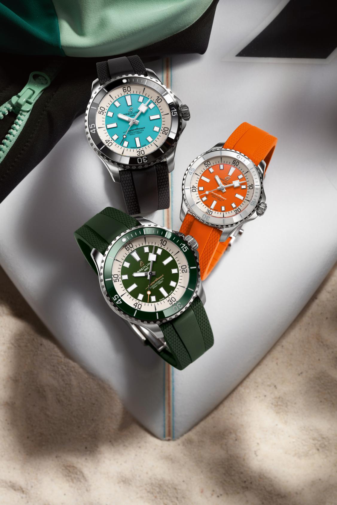 A few days ago, Breitling released a new Super Ocean watch. The bright colors and retro design make this new watch look completely different from the past.