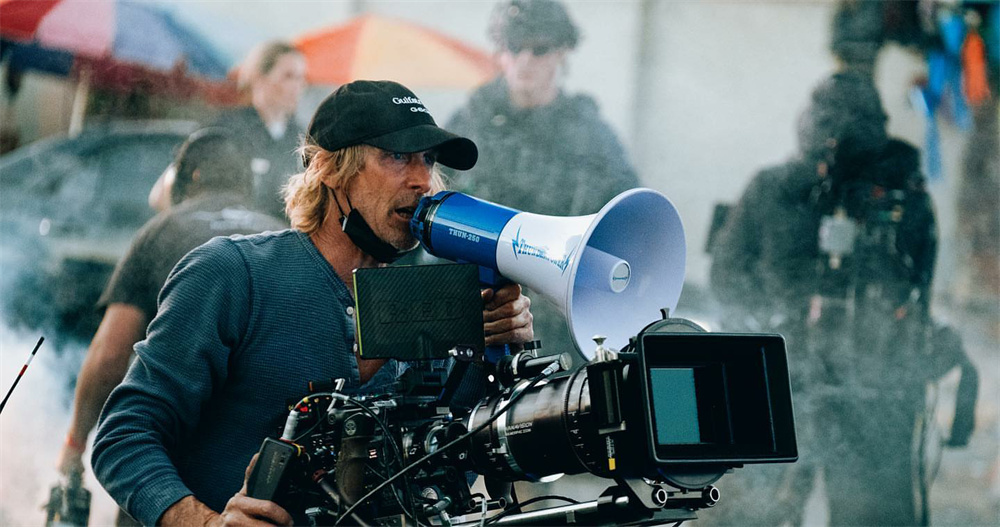 Michael Bay on set