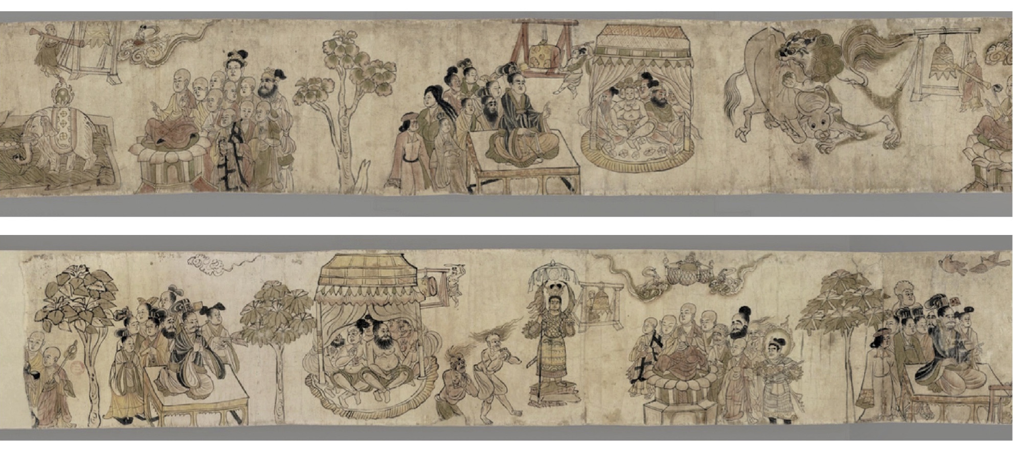 Figure 7: Scroll of the 8th century, "Conquering the Demons", in the collection of the National Library of France