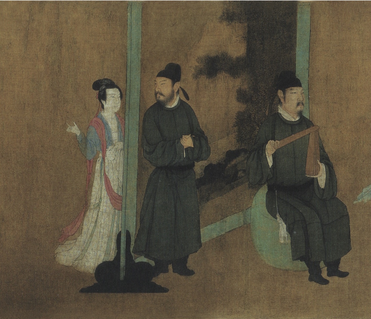Figure 9: Detail of Gu Hongzhong's "Han Xizai Night Banquet", 12th century facsimile