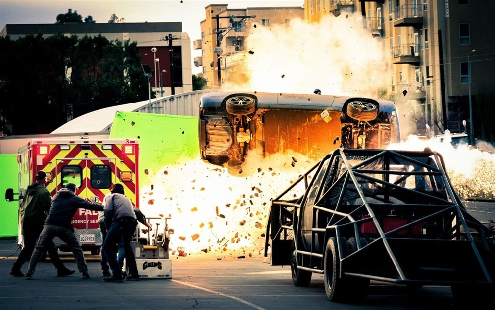 Demolition scene in "Desperate Ambulance"