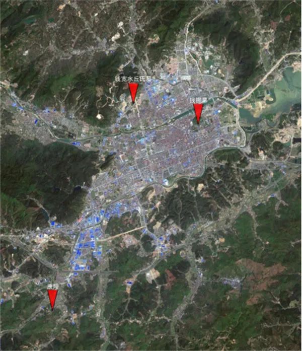 Distribution map of Wuyue King Mausoleum in Lin'an District