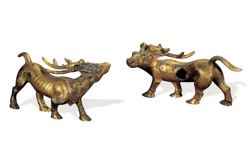 Gilt deer bronze ornament