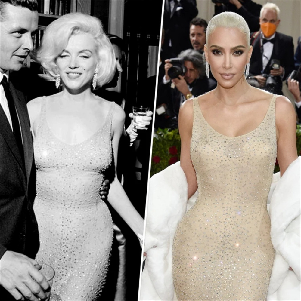 Kardashian wore a dress worn by Monroe at the Metropolitan Museum of Art Charity Ball in New York.