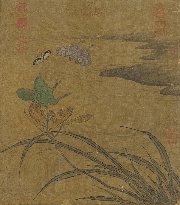 (Biography) Song Huang Jucai Xuan Hua Nymph Butterfly (Part) This painting is selected from the "Painting Album of Song, Yuan and Ming Collections" in the National Palace Museum, Taipei