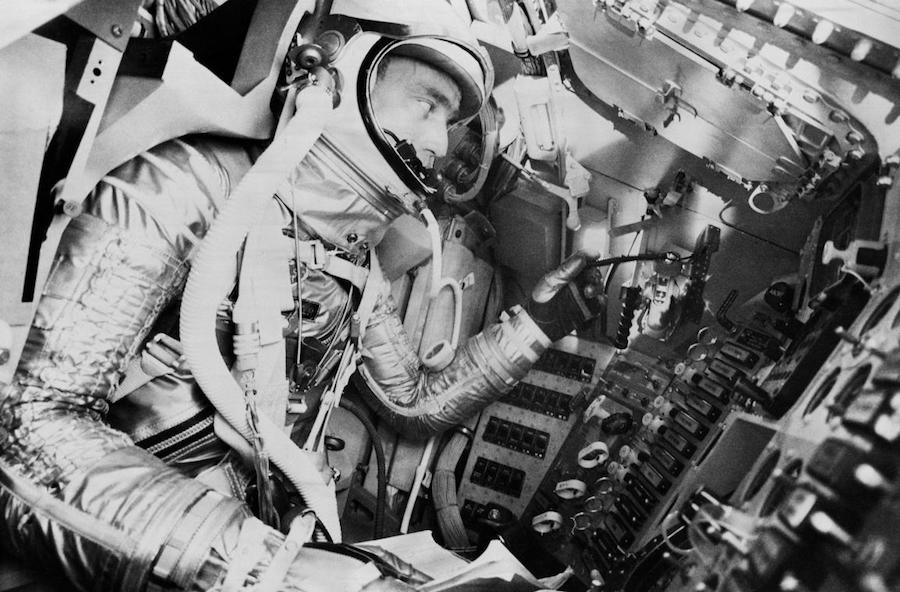 Scott Carpenter goes into space wearing the Breitling Aerochronograph Astronaut watch.