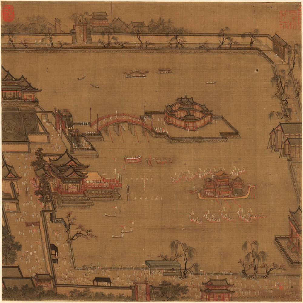 The Northern Song Dynasty, Zhang Zeduan's "Jinmingchi Contesting for the Mark", collected by Tianjin Museum.