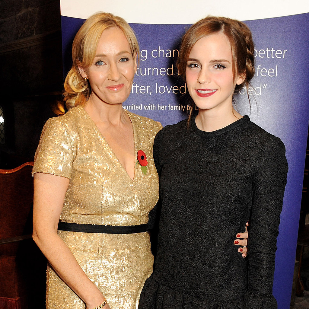 J.K. Rowling (left) and Emma Watson attended the event on the same stage