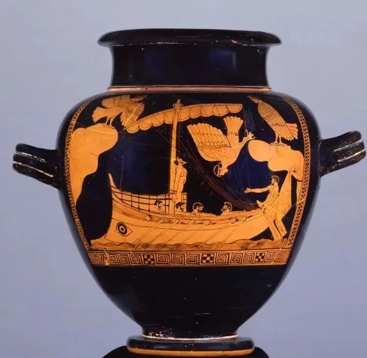 An ancient Greek pottery vase inspired by the artist, now in the British Museum. @The Trustees of the British Museum