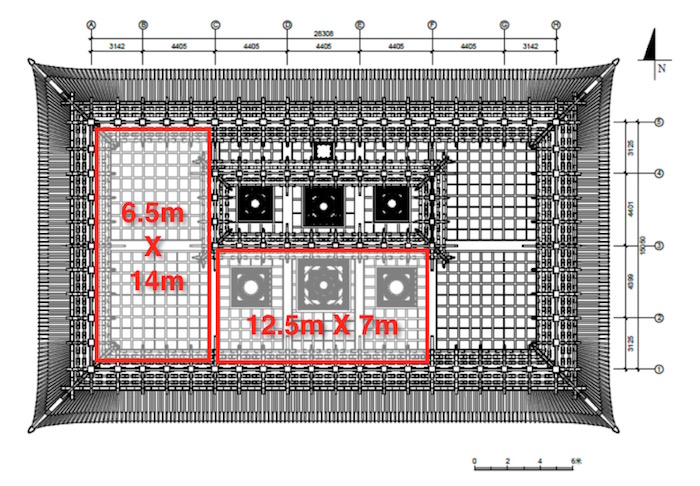 The ceiling view of the Sanqing Hall of Yongle Palace (Tsinghua University Surveying and Mapping in 2018)