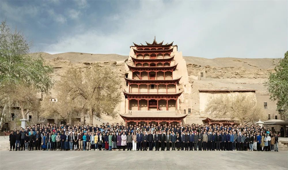 In 2019, a group photo of some staff of Dunhuang Research Institute